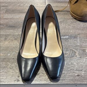 Mark Fisher Black Leather Pointed Toe Heels